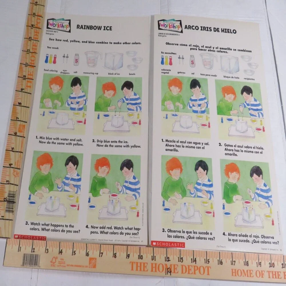Scholastic English Spanish (10) Task Cards / Job Cards Classroom or Homeschool